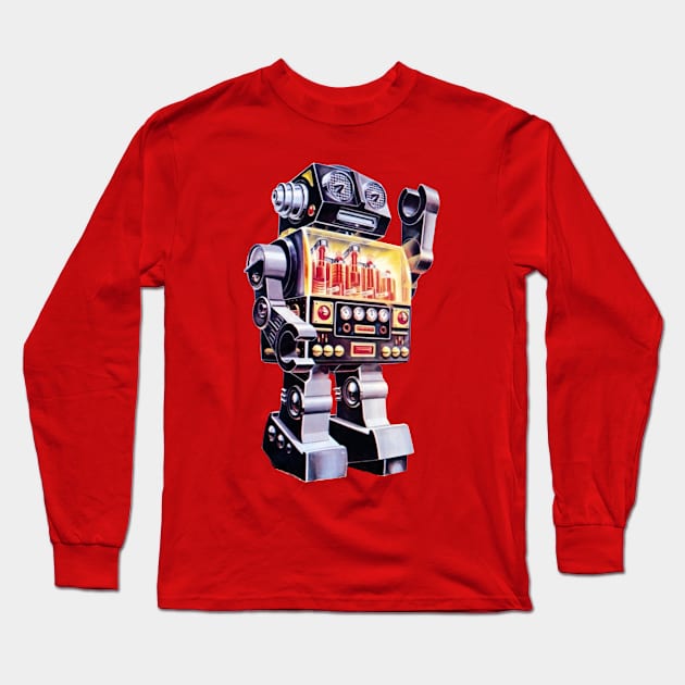 Retro Piston Robot Battery Operated Long Sleeve T-Shirt by hansip88